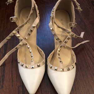 Cream Studded Heels